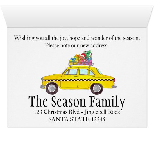 新しい住所イエローキャブタクシーのクリスマスギフト (内部横(下))