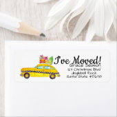 新しい住所イエローキャブタクシーのクリスマスギフト ラベル (インサイチュ)