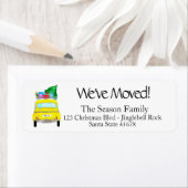 新しい住所イエローキャブタクシーのクリスマスギフト ラベル (インサイチュ)