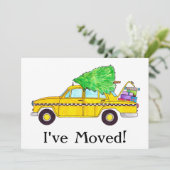 新しい住所イエローキャブタクシーのクリスマスギフト 招待状 (スタンド正面)