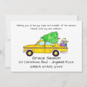 新しい住所イエローキャブタクシーのクリスマスギフト 招待状 (裏面)