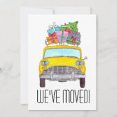 新しい住所イエローキャブタクシーのクリスマスギフト 招待状 (正面)