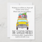 新しい住所イエローキャブタクシーのクリスマスギフト 招待状 (裏面)