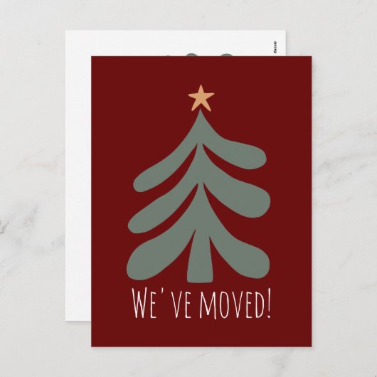 新しい住所カスタムのクリスマスの引越しはがき シーズンポストカード (正面/裏面)