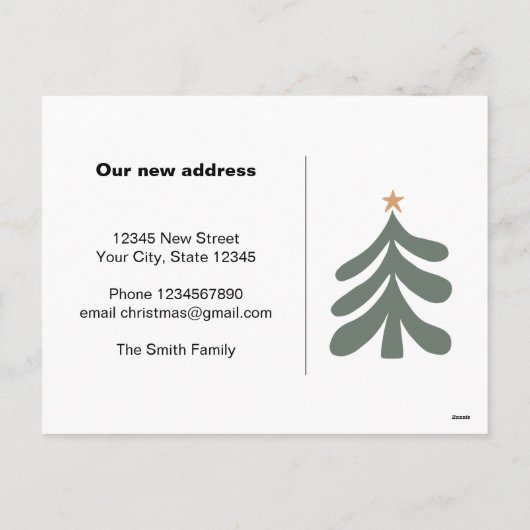 新しい住所カスタムのクリスマスの引越しはがき シーズンポストカード (裏面)