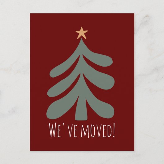 新しい住所カスタムのクリスマスの引越しはがき シーズンポストカード (正面)