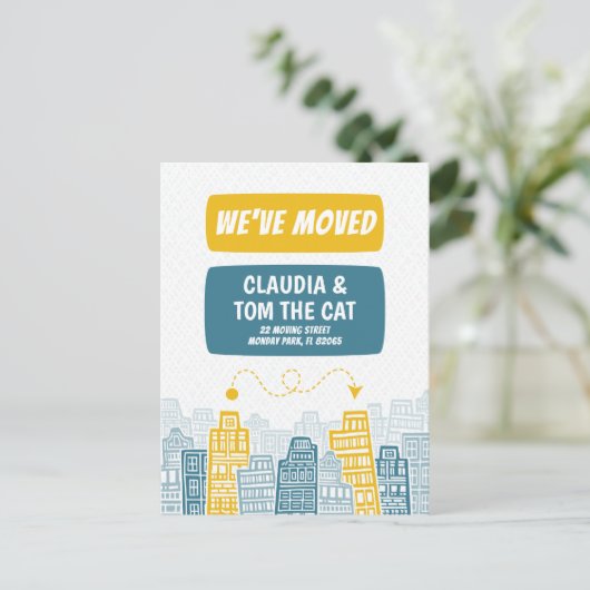 新しい住所カートゥーンシティのはがきを移動する ポストカード (スタンド正面)