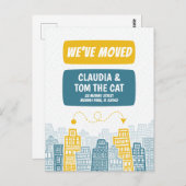 新しい住所カートゥーンシティのはがきを移動する ポストカード (正面/裏面)