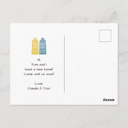 新しい住所カートゥーンシティのはがきを移動する ポストカード (裏面)