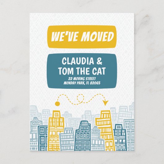 新しい住所カートゥーンシティのはがきを移動する ポストカード (正面)