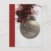 新しい住所カードからのメリークリスマス ポストカード (正面)