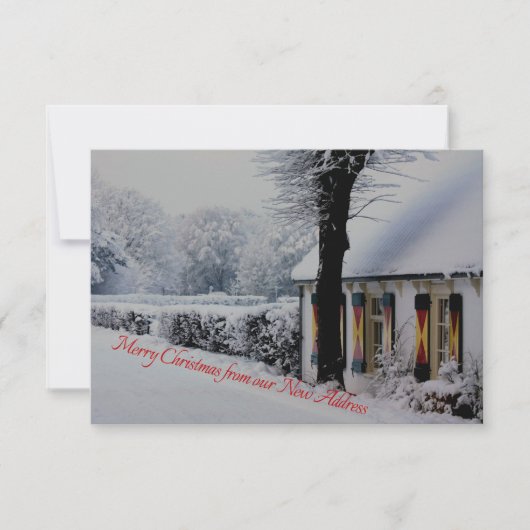 新しい住所カードからのメリークリスマス 招待状 (正面)