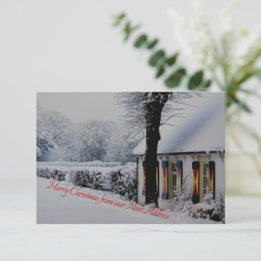 新しい住所カードからのメリークリスマス 招待状 (スタンド正面)