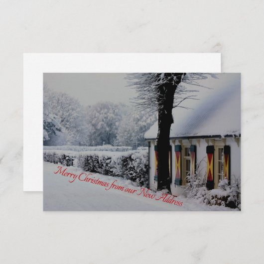 新しい住所カードからのメリークリスマス 招待状 (正面/裏面)