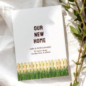 新しい住所カード（フェンスと庭付き） 案内状