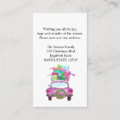 新しい住所クラシックなクリスマス車 エンクロージャーカード (裏面)