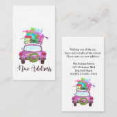 新しい住所クラシックなクリスマス車 エンクロージャーカード (正面/裏面)