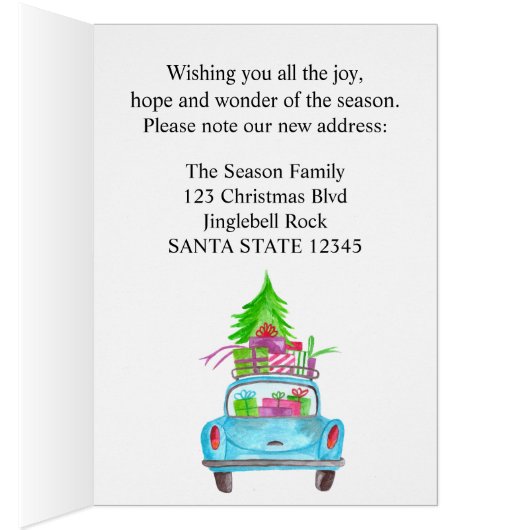 新しい住所クラシッククリスマスカー (内側 (右))