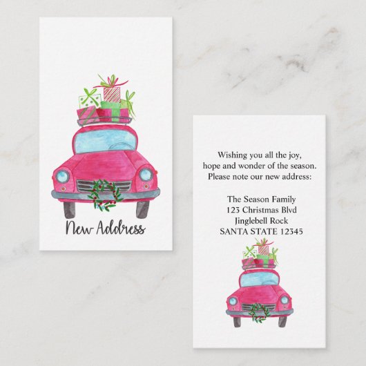 新しい住所クラシッククリスマスカー エンクロージャーカード (正面/裏面)