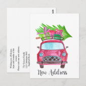 新しい住所クラシッククリスマスカー ポストカード (正面/裏面)