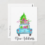 新しい住所クラシッククリスマスカー ポストカード (正面/裏面)