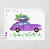 新しい住所クラシッククリスマスカー ポストカード (正面/裏面)