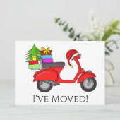 新しい住所クラシッククリスマススクーター 招待状 (スタンド正面)