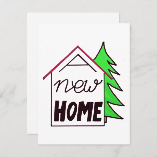 新しい住所クリスマスカードの手書き 案内ポストカード (正面/裏面)