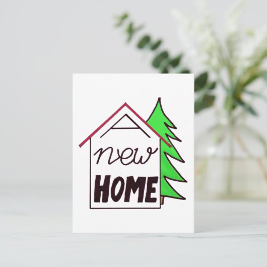 新しい住所クリスマスカードの手書き 案内ポストカード (スタンド正面)