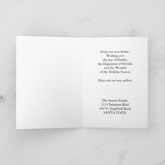 新しい住所クリスマスカード シーズンカード (内部)