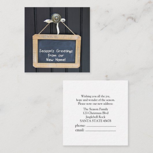 新しい住所クリスマスシャルボードサイン エンクロージャーカード (正面/裏面)