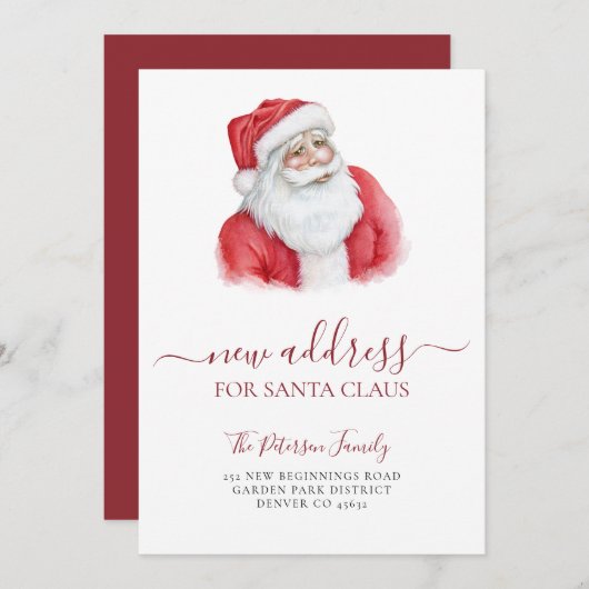 新しい住所クリスマス休暇の移動 案内状 (正面/裏面)