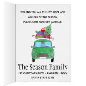 新しい住所グリーンカークリスマスプレゼント水彩 (内側 (右))