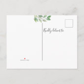 新しい住所グリーンリームービングアナウンスメントハガキ 案内ポストカード (裏面)