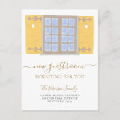 新しい住所ゲストルームの移モダン動 案内ポストカード (正面)