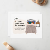 新しい住所ゲストルームの移動案内 ノートカード (正面/裏面インサイチュ)