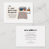 新しい住所ゲストルームのDecorの移動アナウンス ノートカード (正面/裏面)