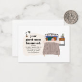 新しい住所ゲストルームのDecorの移動アナウンス ノートカード (正面/裏面インサイチュ)
