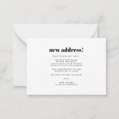 新しい住所ゲストルームのDecorの移動アナウンス ノートカード (裏面)