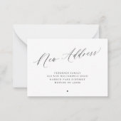 新しい住所シンプルの最小移動 ノートカード (正面)