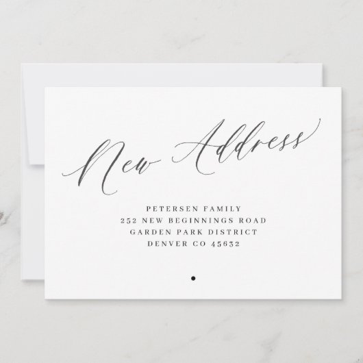 新しい住所シンプルの最小移動 案内状 (正面)