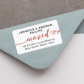 新しい住所スタイリッシュの移動さくらんぼ赤い書道 ラベル