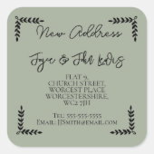 新しい住所ステッカー住所ステッカーの変更 スクエアシール (正面)