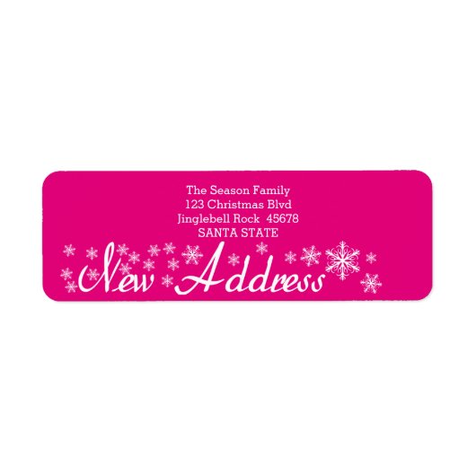 新しい住所スノーフレーククリスマス ラベル (正面)