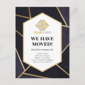 新しい住所ビジネスの幾何学的な動きに関するお知らせ ポストカード (正面)
