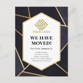 新しい住所ビジネスの幾何学的な動きに関するお知らせ ポストカード