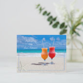 新しい住所ビーチライフカクテルin砂 ポストカード (スタンド正面)