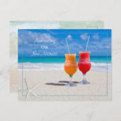 新しい住所ビーチライフカクテルin砂 ポストカード (正面/裏面)