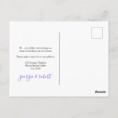 新しい住所フラワープランターの発表 ポストカード (裏面)