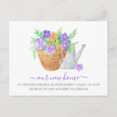 新しい住所フラワープランターの発表 ポストカード (正面)